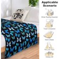 thumbnail image 4 of Butterfly Throw Blanket Beautiful Blue Butterfly Blanket Ultra Soft Flannel Butterflies Lightweight Cozy Blankets Gifts for Bed Couch Sofa Kids Adults 60"X50", 4 of 6