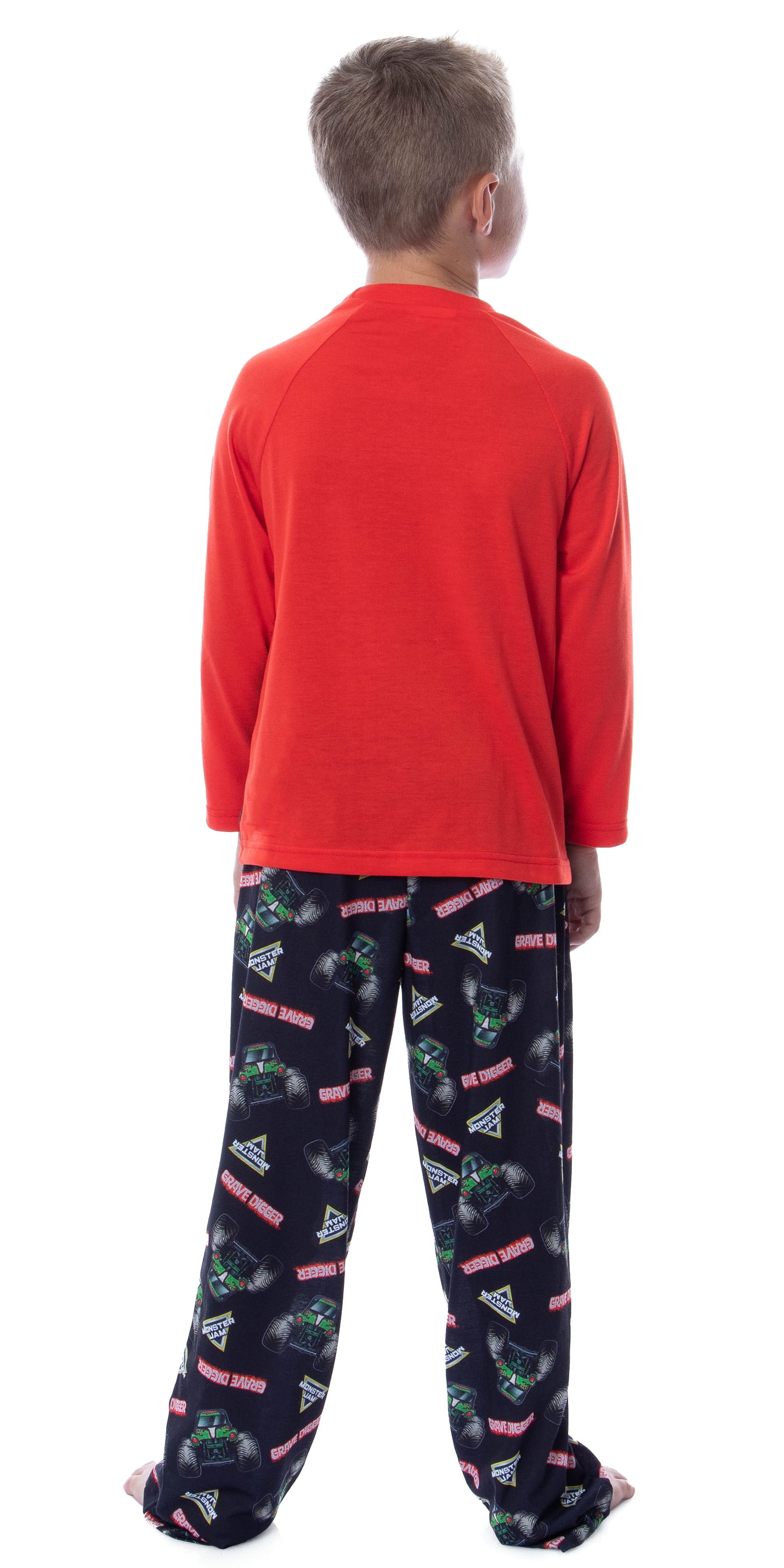 Monster Jam Boys Grave Digger Raglan Kids Sleep Pajama Set