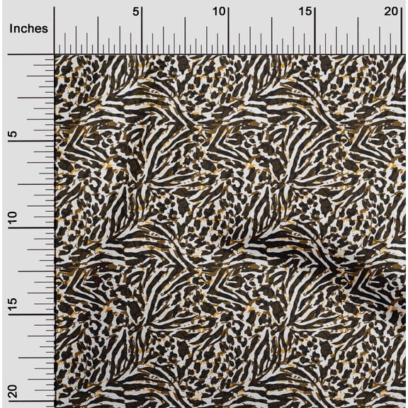 oneOone Georgette Viscose Brown Fabric Animal Skin Sewing Craft Projects Fabric Prints By Yard 42 Inch Wide-6K6