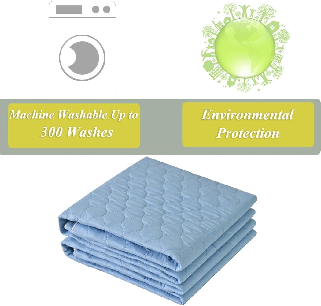 Positioning Bed Pad with 8 Handles, Ultra Absorbent Incontinence Underpad 36”x52” Extra Large Waterproof Reusable Transfer Pad for Adults and Elderly at Home & Hospital (Green 2 Pack)