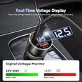 thumbnail image 7 of Car Charger 66W Super Fast Charging with USB PD&QC 3.0(Voltmeter&LED Lights) Universal Quick Charge for 12-24V Car Cigarette Lighter Plug,Compatible with iPhone 14 13 12,S22 S21 S20,iPad(Black), 7 of 7