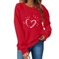 thumbnail image 7 of Valentine's Womens Sweatshirt Fleece Lined Hoodies Round-Neck Long Sleeve Shirts Cute Heart Printed Shirts Graphic Clothes Warm Winter Outfits Casual Loungewear, 7 of 7