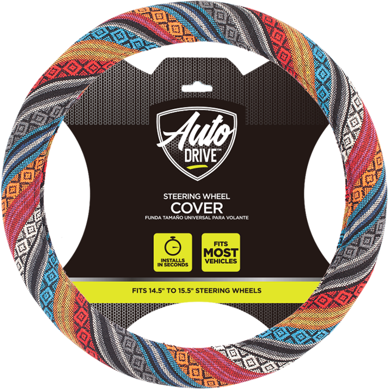 Auto Drive Boho Steering Wheel Cover, Anti-Slip Polyester photo 3