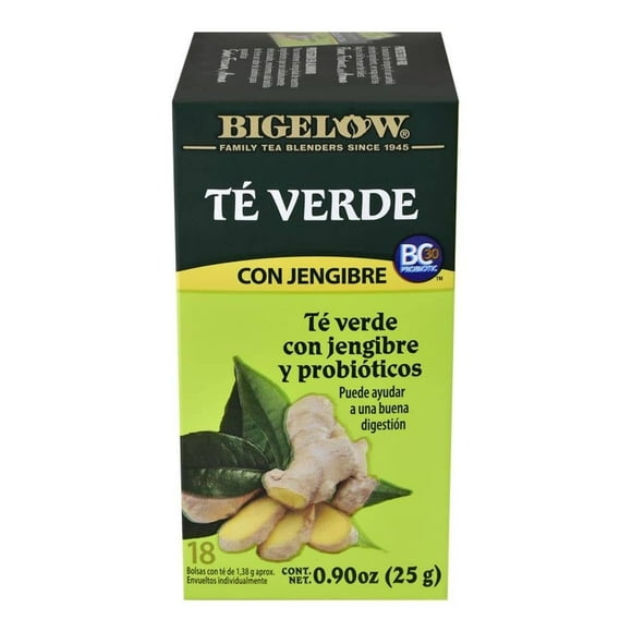 Té Bigelow verde con jengibre y probióticos 18 sobres 25 g