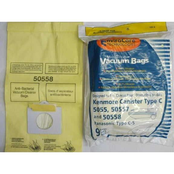 EnviroCare Replacement Vacuum Bags for Kenmore Canister Type C or Q 50555, 50558, 50557 and Panasonic Type C-5 27 Pack