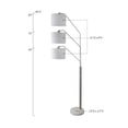 thumbnail image 2 of Elberton 83.5" Tall Adjustable Three Tier Shade Metal Floor Lamp in Silver, 2 of 6
