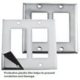 thumbnail image 2 of Bryant Electric SS3 3-Gang, 3-Toggle, Standard Size 302/304 Stainless Steel Wallplate, With Removable White Protective Film, 2 of 2
