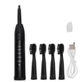 thumbnail image 3 of Cepillo de dientes eléctrico sónico automático para adultos + 4 cabezales de repuesto con cubiertas protectoras, carga USB, blanqueamiento dental, 3 of 4