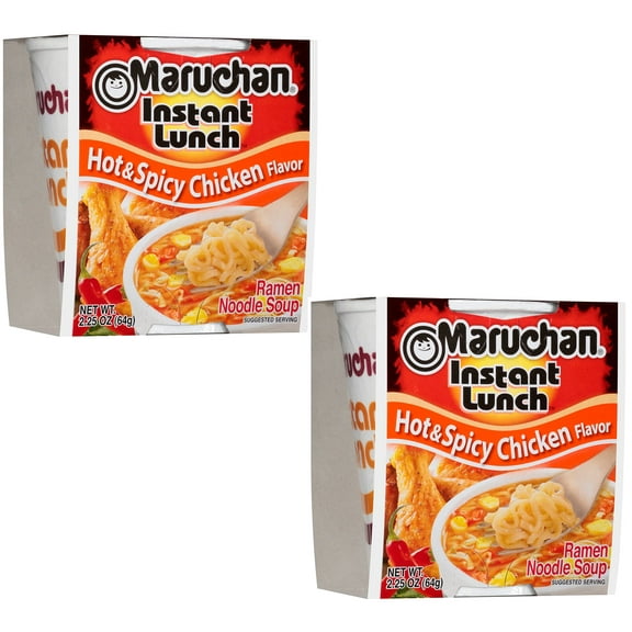 Maruchan Instant Lunch Hot & Spicy Chicken Flavor, 2.25 Oz, Pack of 2