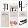 thumbnail image 4 of MALOL Bar Stools Set of 2, 24'' Counter Stool with Stable Metal Frame Sherpa Upholstered, Cream, 4 of 8