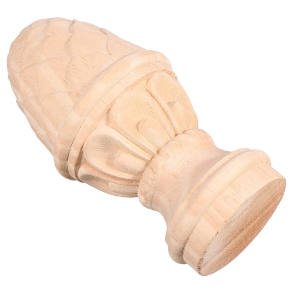 YOSADIER Beige Carved Wood Finials for Stair Posts, Curtain Rods, Home Decor, Replacement Accessories