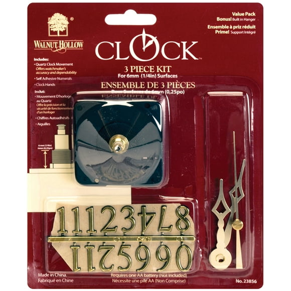 Clock 3-Piece Kit-For .25" Surfaces
