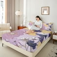 thumbnail image 4 of Homewish Purple Flowers 3pcs Twin Sheet Sets For Teens Female Girls,Spring Garden Twin Fitted Sheet,Exotic Style Floral Breathable Flat Sheet,Lightweight Room Decor, 4 of 7