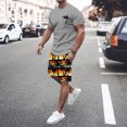 thumbnail image 5 of Afdoent Men's 2 Piece Short Set Mens Hawaiian Crew Neck Short Sleeve T Shirt And Printed Shorts Two Piece Set Beach Clothes Comfortable, 5 of 5