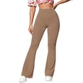 thumbnail image 1 of hirigin Women Yoga Flared Pants, Plain High Waist Long Sports Trousers, Ladies Bell-Bottom Workout Pants, 1 of 5