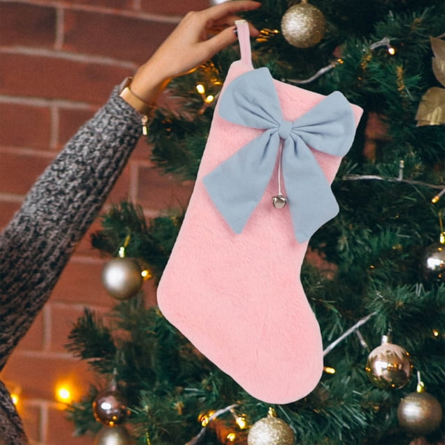 Boovnll Christmas Stockings, Knitted Hosiery Wool Hosiery Embroidered Children's Candy Gift Bag Christmas Stocking Gift Bag, Christmas Stocking, Christmas Decorations