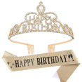 thumbnail image 1 of Tiara Coronas Para Mujer Faja De Cumpleaños Feliz Cumpleaños Corona Dorada Tiara De Reina Tiara De Princesa Decoraciones De Cumpleaños Para Mujer Tiara De Cristal Fiesta De Cumplea, 1 of 5