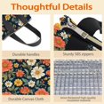 thumbnail image 4 of Pioneer Flower Floral Print Pattern Insulated Lunch Bag for Women & Adults,Large Portable Soft Cooler Lunch Bag,Thermal Food Storage Tote with Pearl Cotton,8.66L,8.75x5.75x9.5 Inch, 4 of 6