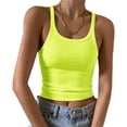 thumbnail image 1 of HSHDLDF Women's Sleeveless Tank Top Form Fitting Scoop Neck Ribbed Knit Basic Cami Shirts, 1 of 7