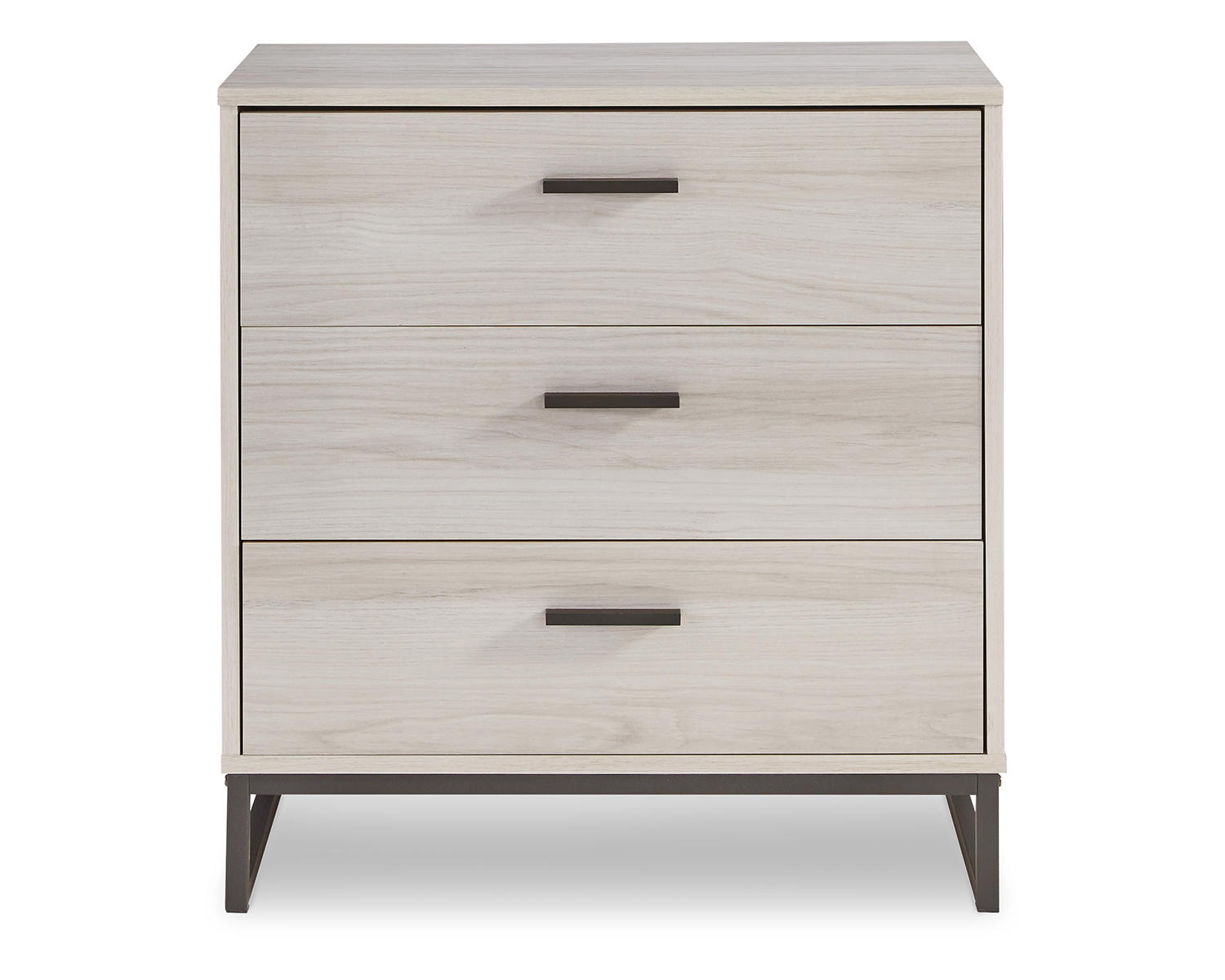 Signature Design by Ashley Socalle Modern Industrial 3 Drawer Chest of Drawers, Natural Beige