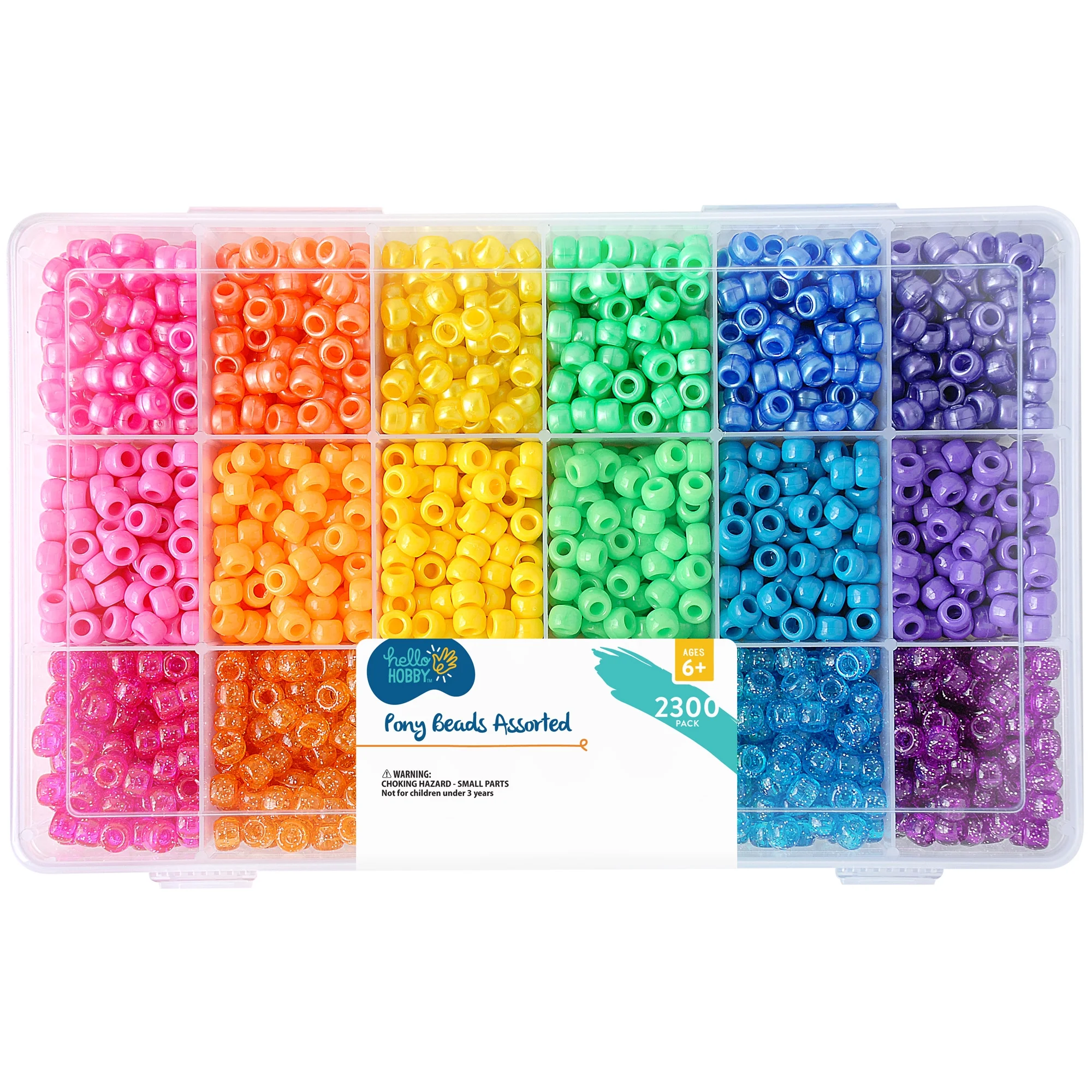 ⭐︎Bead⭐︎ Hello Hobby - Bright & Sparkle Pony Bead Box - 2300 Pieces