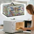 thumbnail image 2 of Whosucclay Dragonfly Daisy Leaf Print Microwave Oven Grill Cover Protector Heat-Resistant Microwave Oven Cover Dustproof Stain Resistant Machine Protector for Home Kitchen Decor-L, 2 of 7