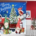 thumbnail image 3 of Cortina de ducha navideña, 71.7 x 71.7 in, cortina de baño impermeable con gnomos de Feliz Navidad, camión rojo, árbol de Navidad, muñeco de nieve, cortinas de ducha de tela para baño con ganchos para decoración del hogar, regalos Sailing Electrónica, 3 of 5