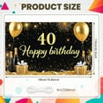 thumbnail image 2 of Gold Glitter 40th Birthday Banner Champagne Theme  Display Balloon Decor Firework Design Milestone Celebration Backdrop for 40th Birthday Party Adult Celebration Photo Shoot, 2 of 8