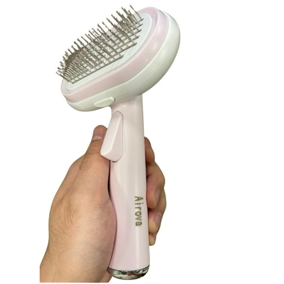 Airova 5-in-1 Pet Grooming Brush Set for Dogs & Cats, Self-Cleaning Deshedding Brush with Stainless Steel Needles, Massage & Dematting Tool, Safe Hair Removal Comb for Long & Short Hair Pets