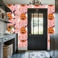 thumbnail image 3 of Boho Peel and Stick Wallpaper Halloween Ghosts Pumpkins Boo Text Pink Contact Paper 17.7in x 9.8ft Wallpaper Removable Self Adhesive Wall Paper for Girls Bedroom Nursery Cabinets, 3 of 8