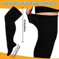 thumbnail image 4 of Plus Size Thigh High Socks for Womens Thick Thighs Cotton Extra Long Over the Knee Stockings Leg Warmer Boot Socks, 4 of 6