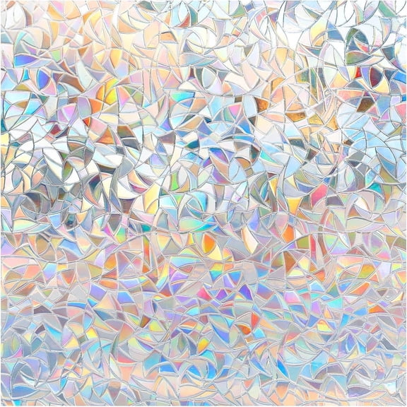 DOWELL Window Privacy Film, Rainbow Window Film, Decorative Stained Glass Window Clings