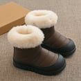thumbnail image 7 of Linfrsh Baby Girl Boots Girls Snow Boots Winter Boots Warm Kids Snow Boots Boys Snow Boots Faux Fur Suede Hiking Boots Brown,8, 7 of 7