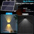 thumbnail image 3 of 2Pcs Solar Fence Lights, Outdoor Waterproof RGB Color Glow LED, Solar Wall Lights Up and Down Lighting for Pool, Rail, Porch, Backyard, Deck Railing, Garden, 3 of 7