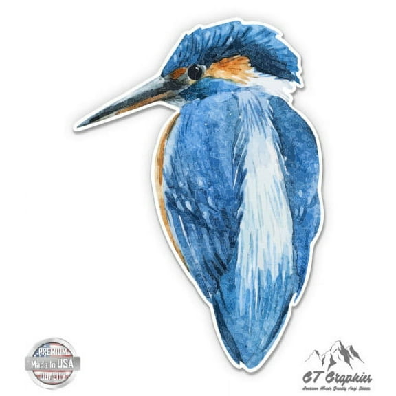 Kingfisher Pretty - 3" Vinyl Sticker - For Car Laptop I-Pad Phone Helmet Hard Hat - Waterproof Decal