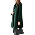thumbnail image 3 of Women's Coat Casual Design Sense Stand Solid Color Coat Wool Blend Overcoat for Women, 3 of 5