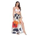 thumbnail image 2 of FORMRS Womens Long Sarong Beach Wrap Semi-Sheer Bikini Skirt Bathing Swimsuit Cover Up, Floral Pattern, 2 of 7