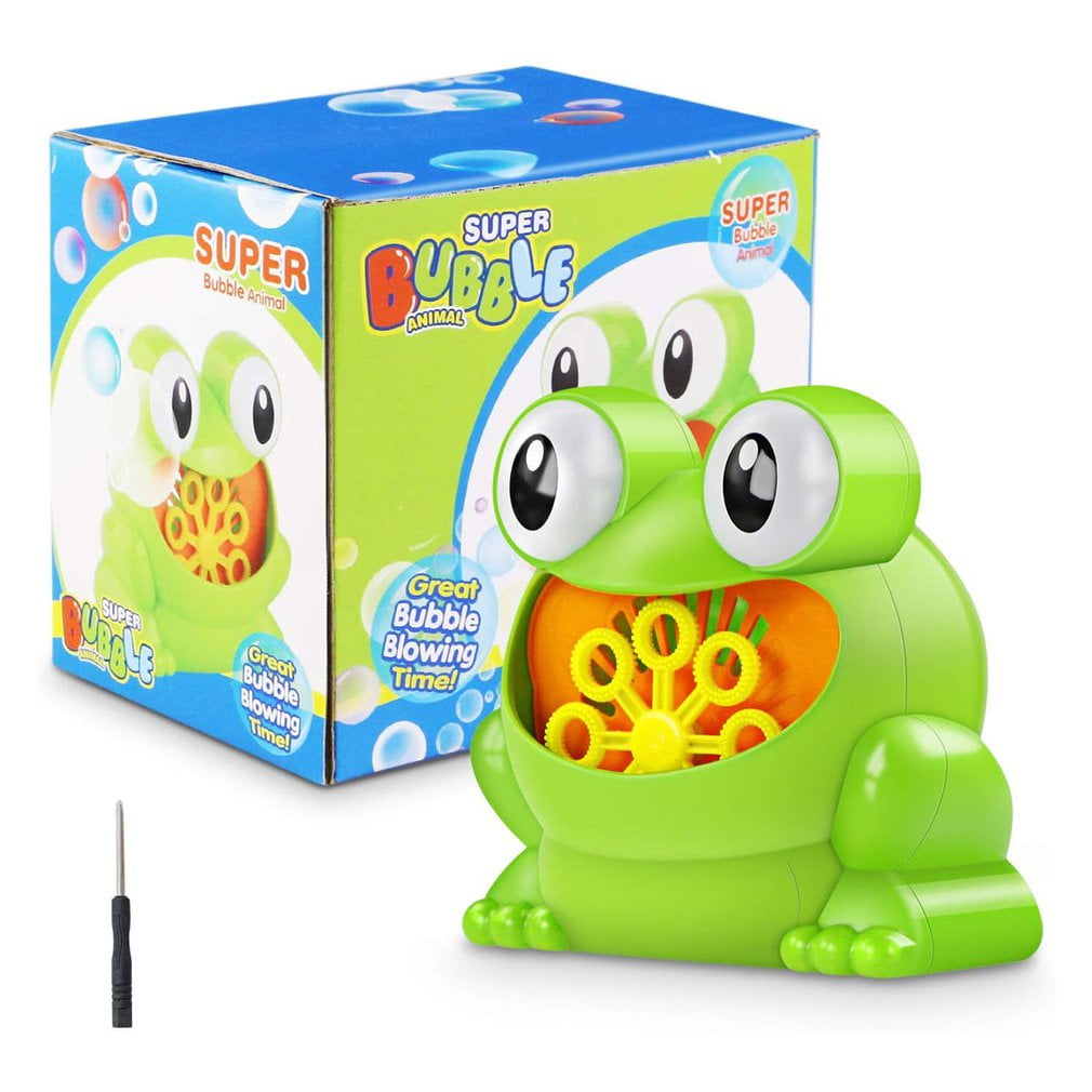 Soap Automatic Bubble Machine Green Frog Cute Kids Toy Funny Game Animal Baby 