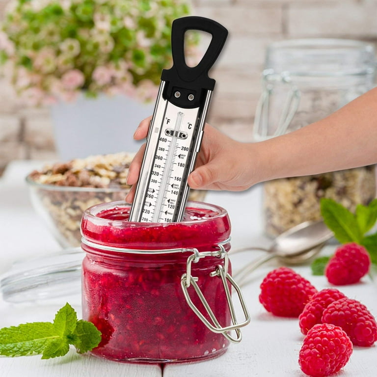 Leinuosen 4 Pcs Candy Thermometer Deep Fry Jam Sugar Syrup Jelly  Thermometer Stainless Steel Candy Thermometer with Pot Clip and Hanging  Ring Handle
