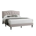 thumbnail image 3 of Reo Queen Size Bed, Light Brown Burlap Upholstered Curved Headboard, 3 of 7