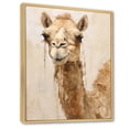 thumbnail image 2 of Designart "Simplistic Beige Camel II" Animals Camel Floater Framed Wall Art Living Room, 2 of 5