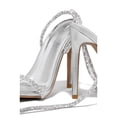 thumbnail image 2 of Womens Stilettos High Heel Strappy Gladiator Sandals Square Open Toe Lace up Heeled Dress Shoes Pumps Silver Size 7.5, 2 of 4