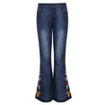 thumbnail image 3 of CBGELRT Vintage Jeans for Women High Waist Female Womens Stretch Jeans Women Bottom Floral Embroidered Bootcut Denim Bell Jeans, 3 of 8