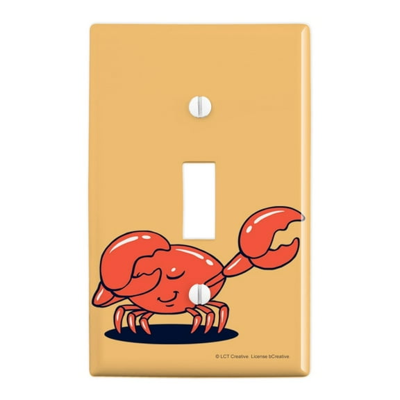 Crab Dubstep Funny Humor Plastic Wall Decor Toggle Light Switch Plate Cover