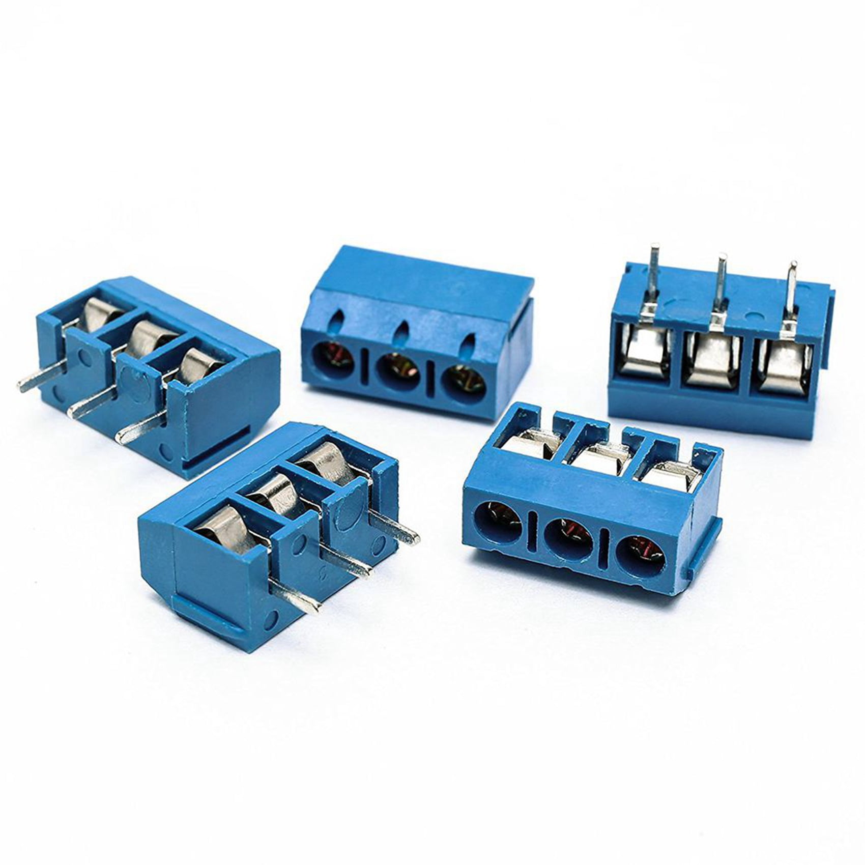 200PCS Blue ABS KF301-3P 5.08mm 3 Pin Connect Terminal Screw Terminal Connector