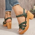 thumbnail image 5 of Dakaela Womens Braided Heel Sandals Open Toe Ankle Buckle Strappy Dress Shoes Wedding Party Pumps, 5 of 8