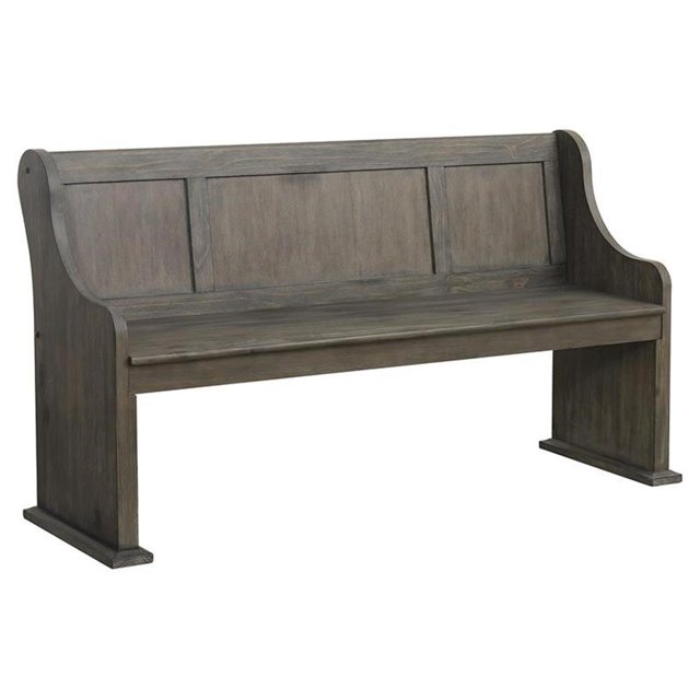 Pemberly Row Banc de Salle à Manger en Bois Moderne en Brun Foncé Brossé