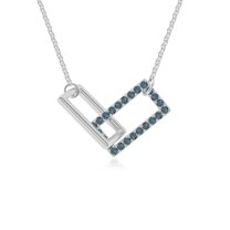 Natural London Blue Topaz Interlock Pendant Necklaces for Women in Sterling Silver, December Birthstone Jewelry Gifts for Her Birthday, Wedding Anniversary, Graduation, Christmas, Mothers Day