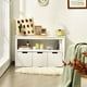 thumbnail image 3 of Costway Armario con 3 cajones, estante de madera con ruedas y cubos para juguetes de los niños, amplio espacio, organizador duradero para salón/dormitorio/cuarto de los niños, blanco, 3 of 5