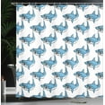 thumbnail image 4 of Ambesonne Ocean Shower Curtain, Sea Fierce Wild Shark, 69"Wx84"L, Blue White, 4 of 5